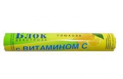 Блок глюкоза, таблетки жевательные 2.33 г 18 шт с витамином С лимон